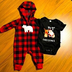 My First Christmas 3 month Outfit